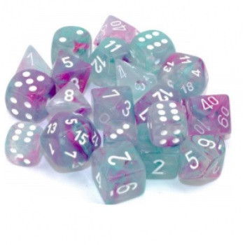 Chessex Set 10x W10 - Nebula TM Wisteria/white Luminary (10 Würfel)