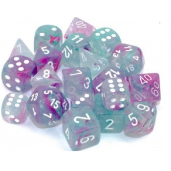 Chessex 16mm W6 - Nebula TM Wisteria/white Luminary Dice Block™ (12 dice)
