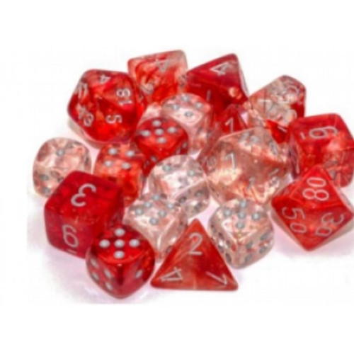 Chessex 7 Würfel Set - Nebula TM Red/silver Luminary