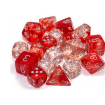 Chessex 16mm W6 - Nebula TM Red/silver Luminary Dice Block™ (12 dice)