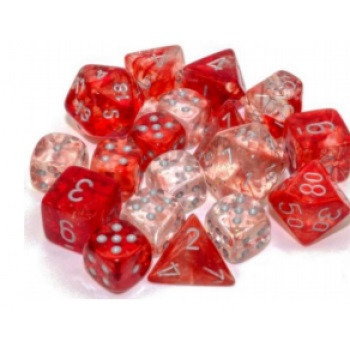 Chessex 12mm W6 - Nebula TM Red/Silver Luminary Dice Block™ (36 dice)