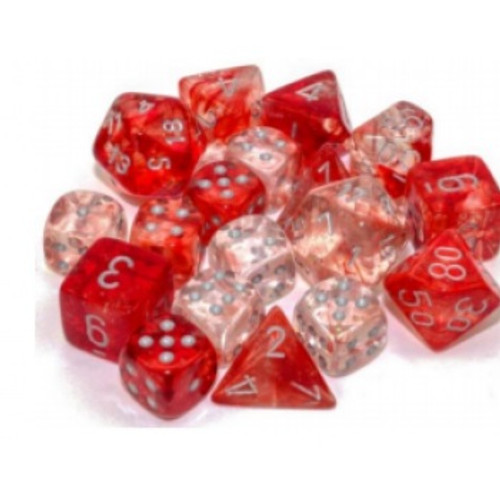 Chessex 12mm W6 - Nebula TM Red/Silver Luminary Dice Block™ (36 dice)