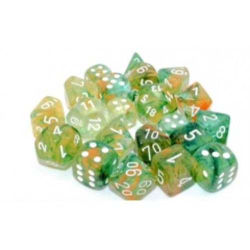 Chessex 16mm W6 - Nebula TM Spring/white Luminary Dice Block™ (12 dice)