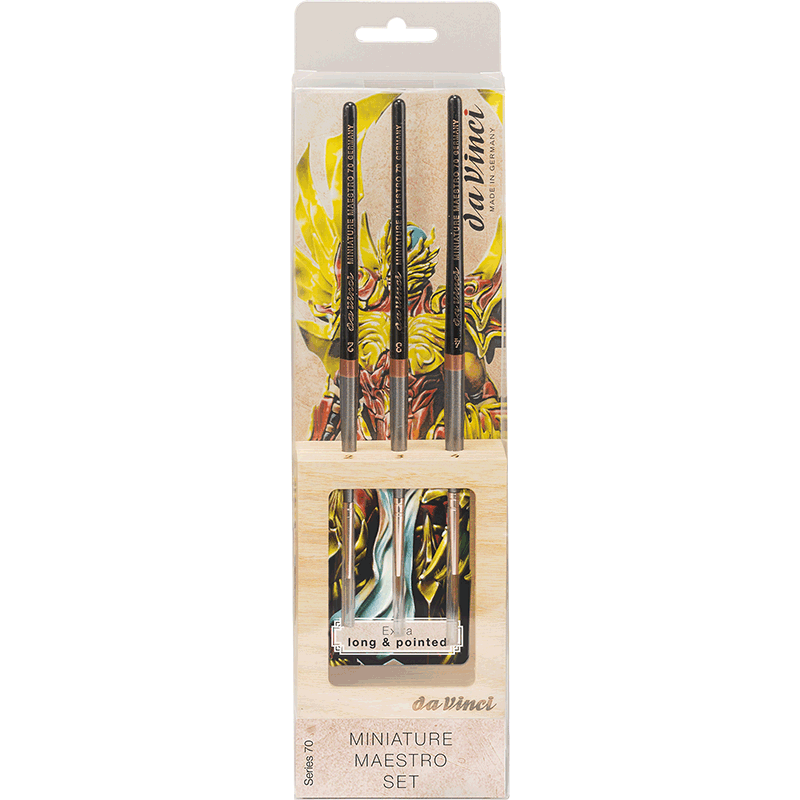 Miniature Maestro Set - Serie 70 (3 Pinsel im Holzständer)(Geschenkset)