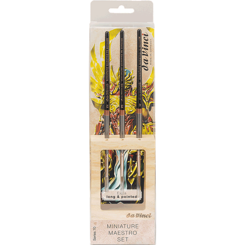 Miniature Maestro Set - Serie 70 (3 Pinsel im Holzständer)(Geschenkset)