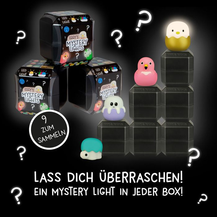 MegaLight EGGY'S MYSTERY LIGHTS - Mini Lichter zum Sammeln - dimmbar mit Akku