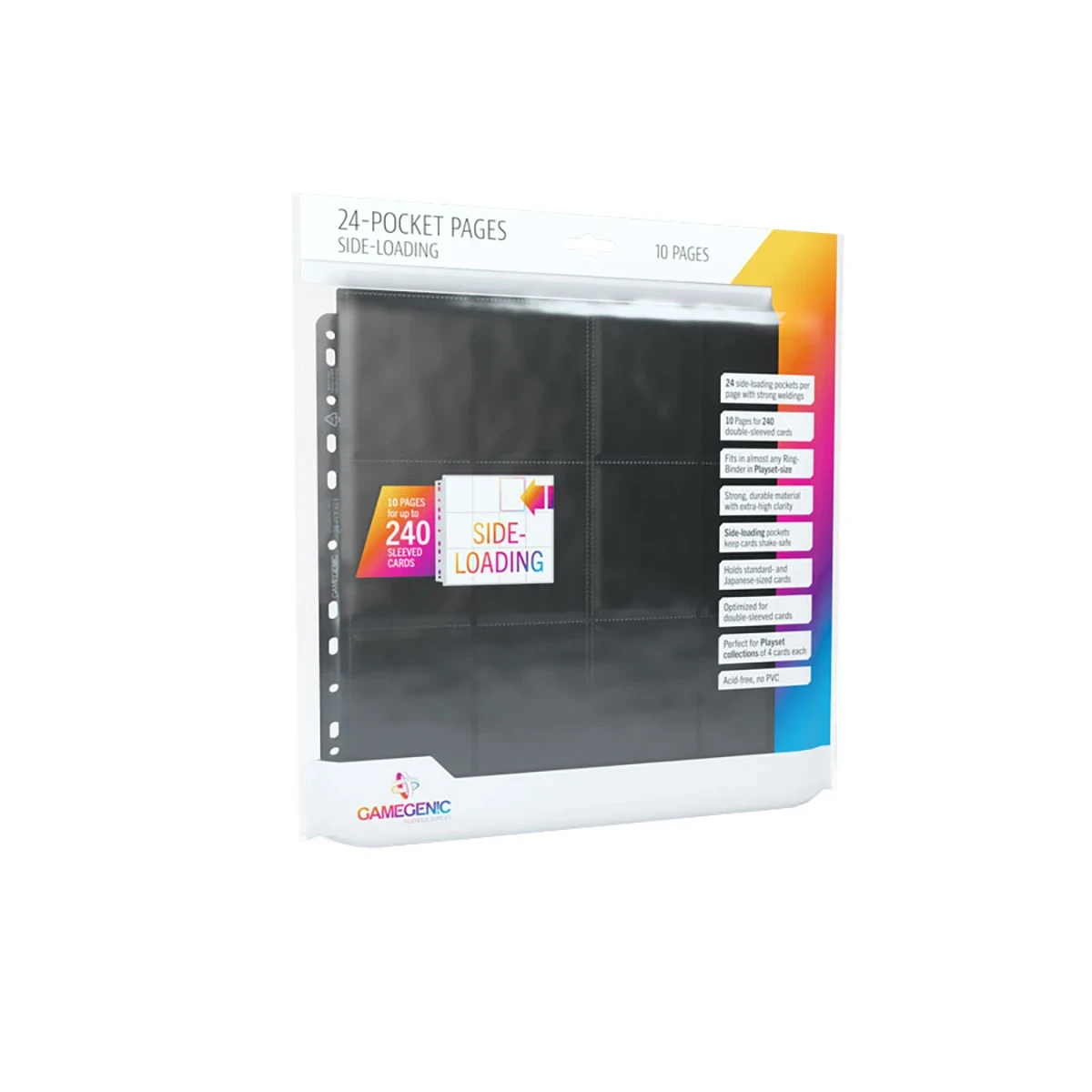 24-Pocket Sideloading Pages 10pcs pack Black