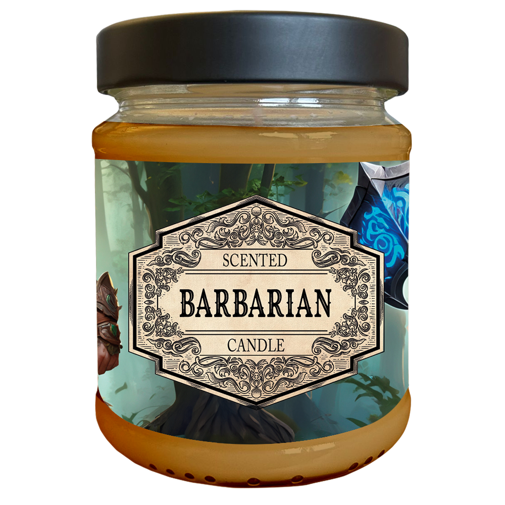Scented Candle Barbarian with Surprise Dice