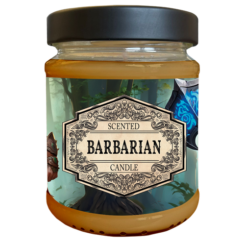 Scented Candle Barbarian with Surprise Dice