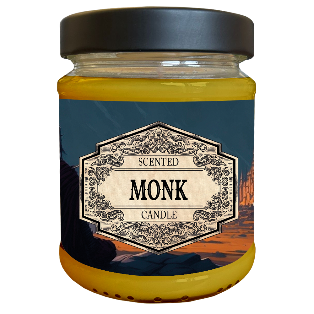 Scented Candle Monk with Surprise Dice
