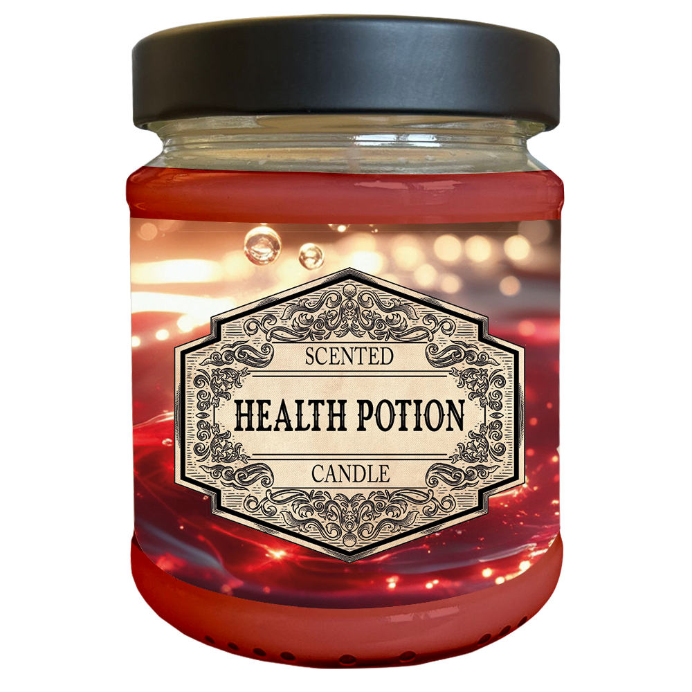 Scented Candle Health Potion with Surprise Dice