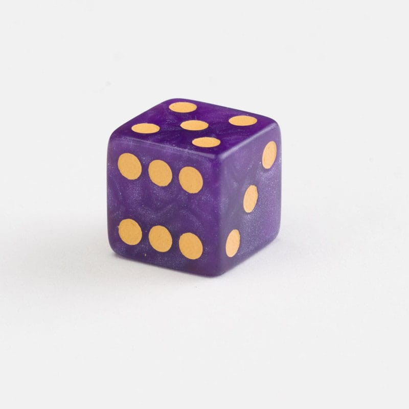 Q Workshop Würfel, D6, Shimmering Purple, 16 mm