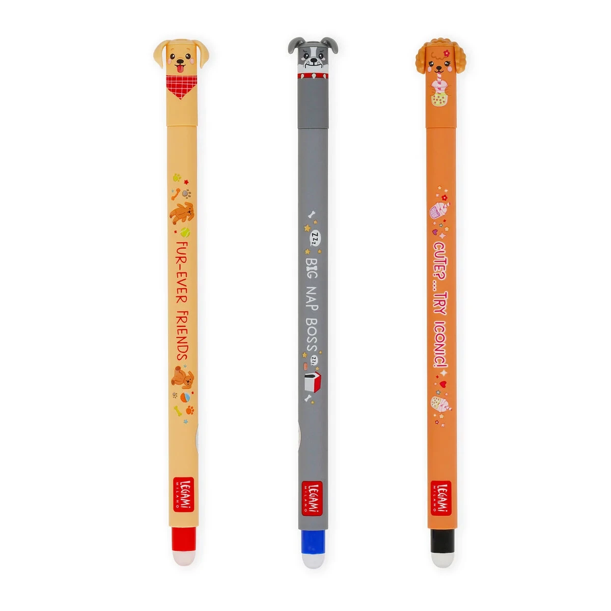 Set mit 3 Löschbaren Gelstiften - Erasable Pen - Fur-ever Friends (Limited Edition)